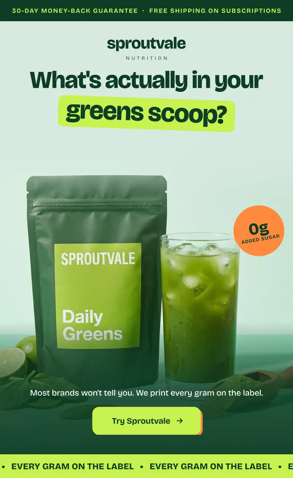 Sproutvale Nutrition email
